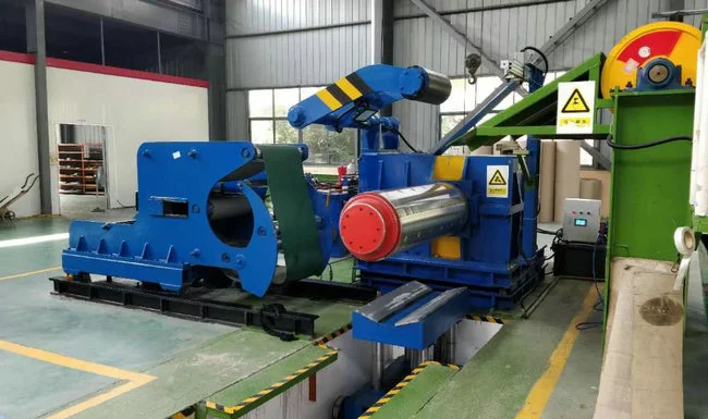 Hydraulic decoiler for the metal slitting line 2 hydraulic decoiler