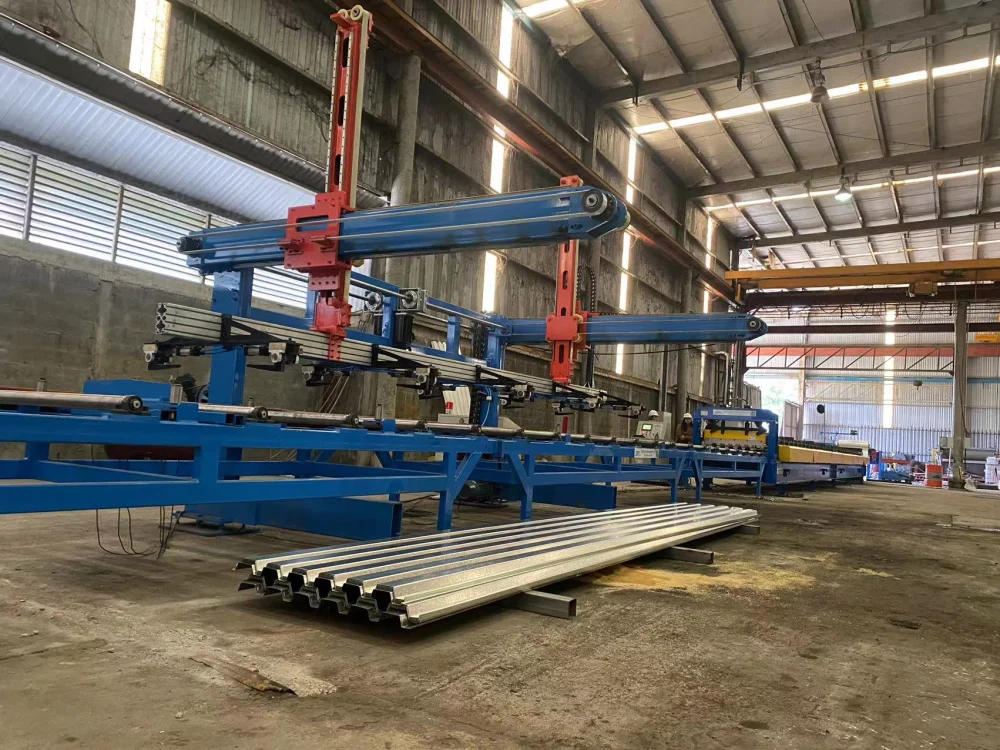 Mexico Floor Deck Roll Forming Machine with 10T Hydraulic Decoiler and Automatic Servo Stacker 18 a49171e733025dd29108a1f63be2fc85 1786090514