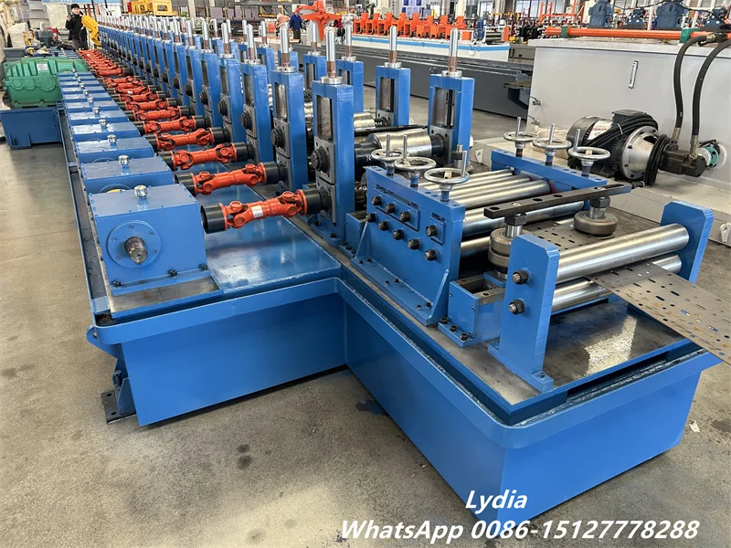 Automatic Storage Rack Upright Roll Forming Machine for Supermarket & Warehouse Shelving 5 automatic upright pillar roll former with gearbox drive