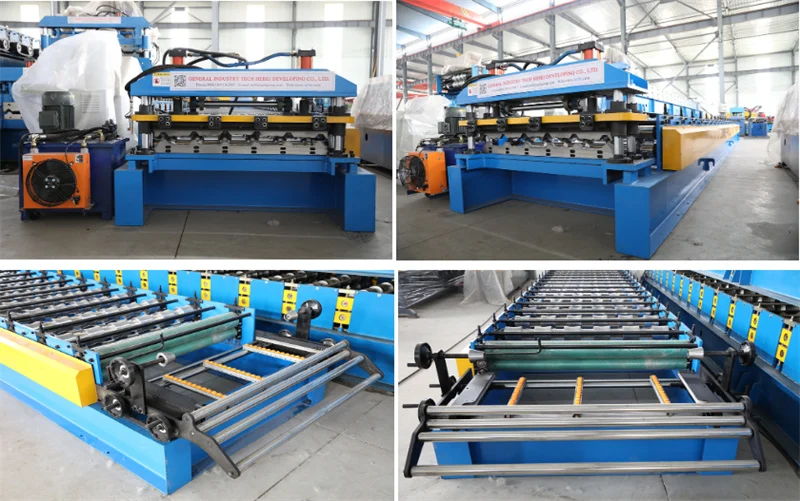 Double Layer AG & PBR Roll Forming Machine for Metal Roofing Sheet Production 9 industrial ridge cap roll forming machine with hydraulic system