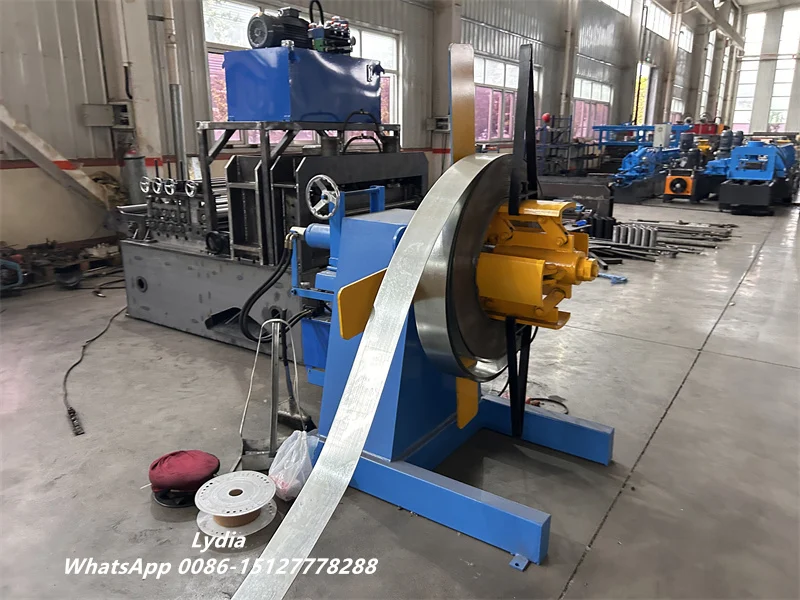 Solar Panel Mounting Bracket Roll Forming Machine PV Solar Racking Profile Production Line 6 Hydraulic decoiler for solar bracket roll forming machine