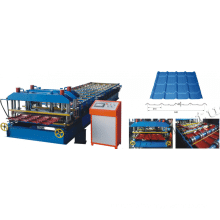 semi automatic cement tile roof making machin coloure glaze roll frorming machine