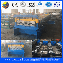 Steel floor deck rolling machine