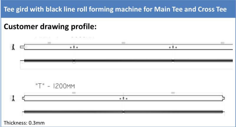 T Gird With Black Line Roll Forming Machine