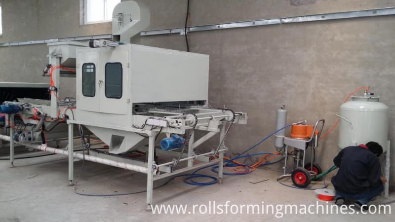  Auto bottom glue spraying section for Stone Covered Metal Roofing Machine
