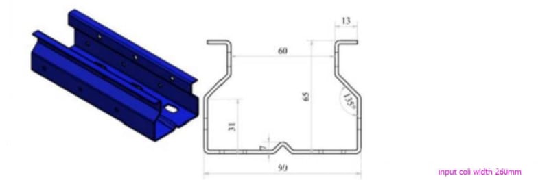 drawing profile of metal storage rack