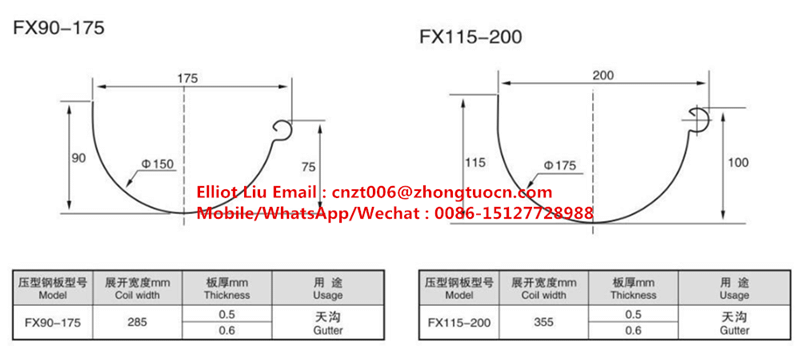 Half round gutter roll forming machine