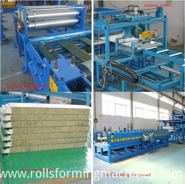 detail of sandwich panel machine